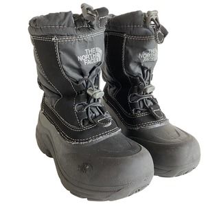 The North Face Waterproof Winter Snow Rain Boots Black Lined Logo Unisex Kids 12
